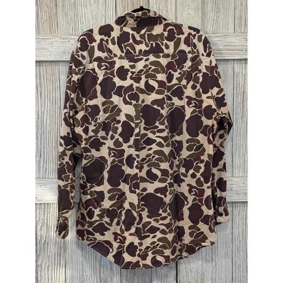 Winchester Vintage Jacket Large Brown Frog Camo Lightweight Duck Hunting Button - Picture 2 of 5